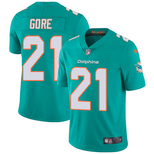 Nike Dolphins #21 Frank Gore Aqua Green Team Color Men's Stitched NFL Vapor Untouchable Limited Jersey